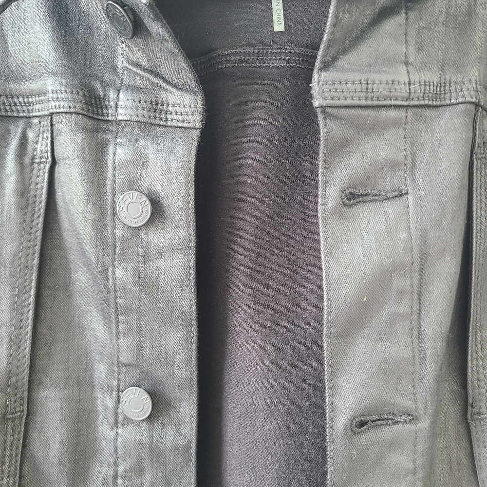 7 For All Mankind - Coated Denim Jacket, Large, Black - Picture 5 of 13